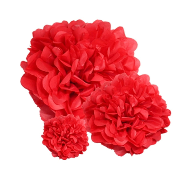 Pack of 10 Paper Pom Poms 10 inch / 25cm