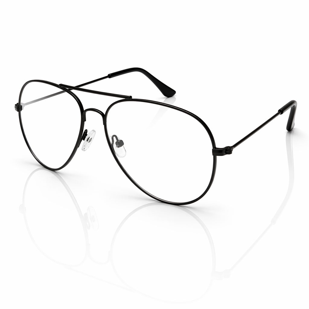 Adults Metal Frame Clear Lens Glasses