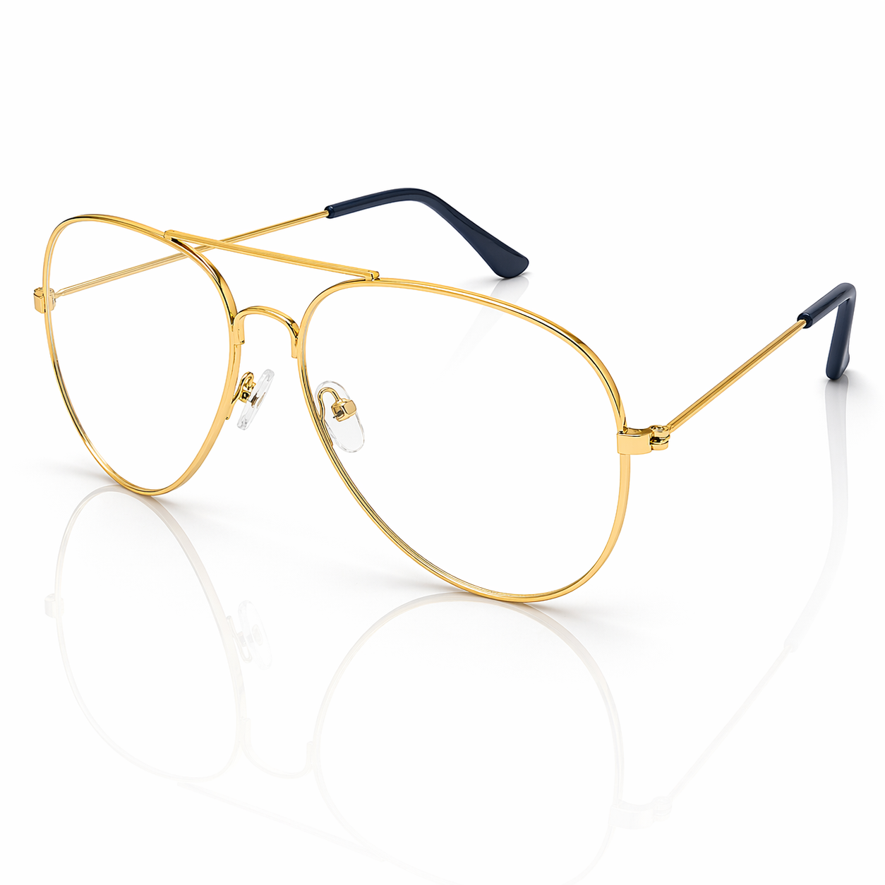 Adults Metal Frame Clear Lens Glasses