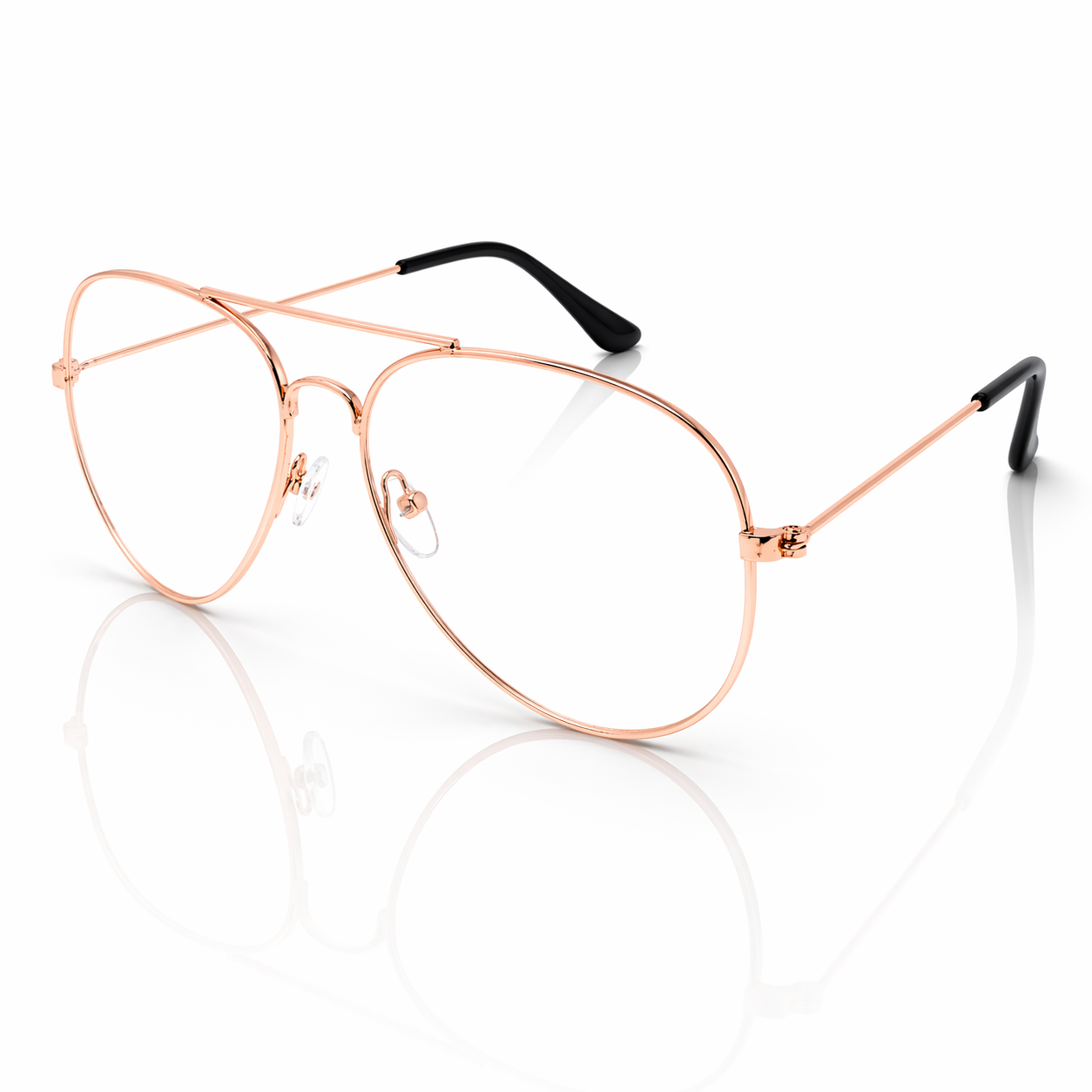Adults Metal Frame Clear Lens Glasses