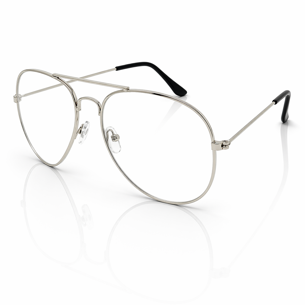Adults Metal Frame Clear Lens Glasses