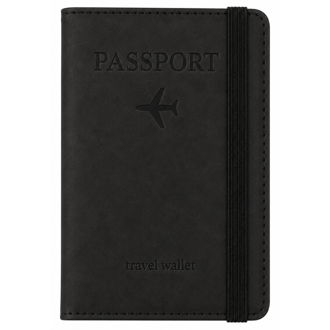 RFID Passport Cover with Strap Closure