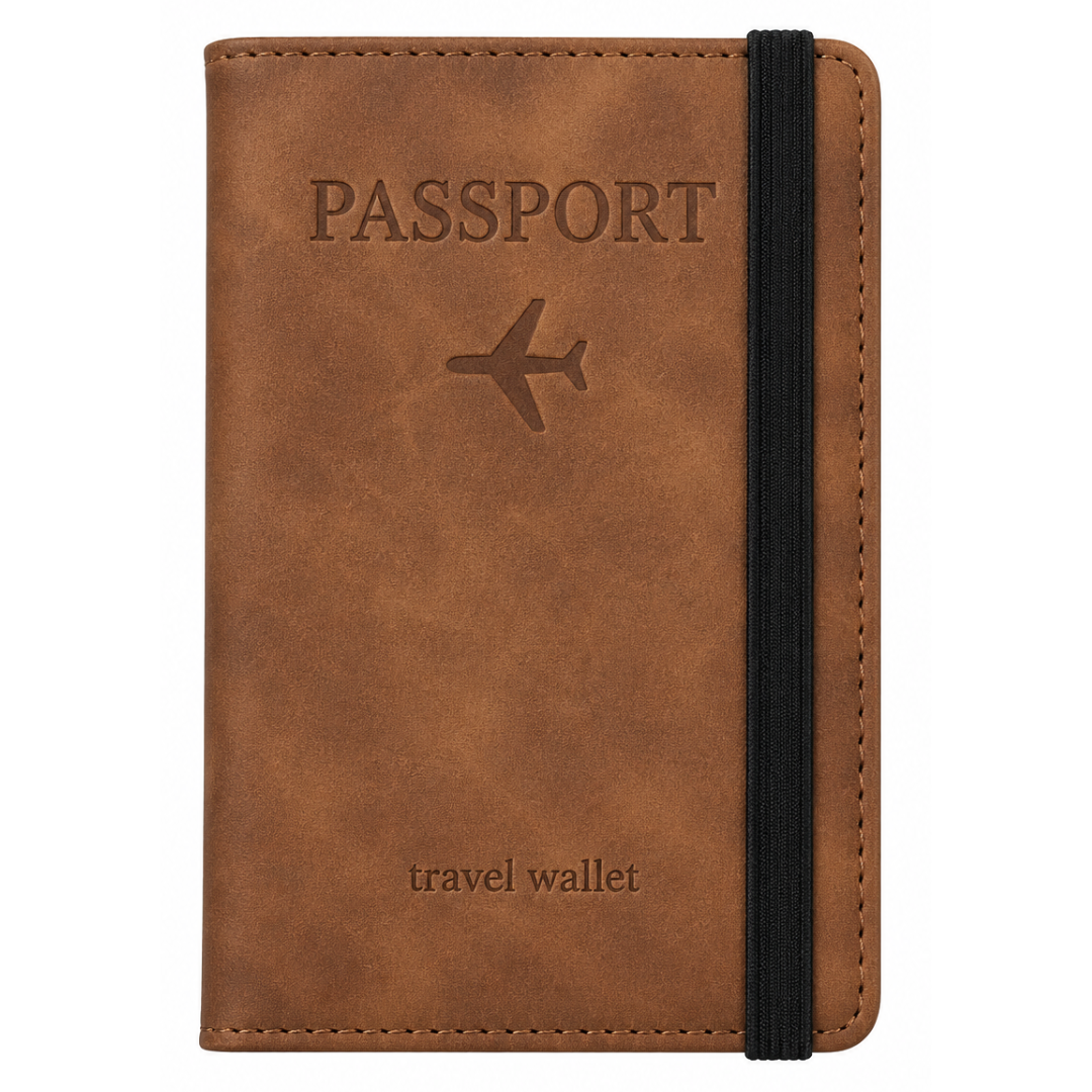 RFID Passport Cover with Strap Closure