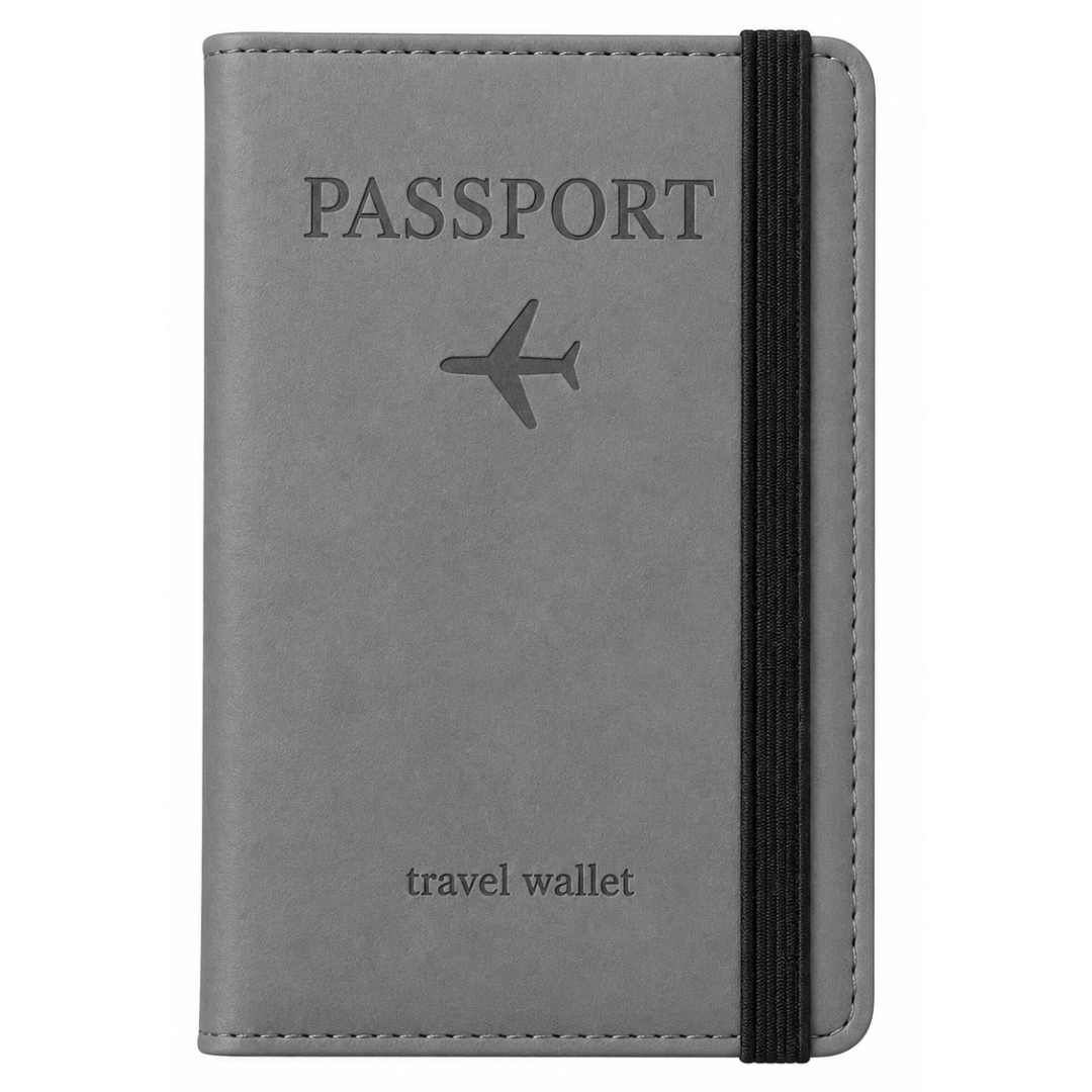 RFID Passport Cover with Strap Closure