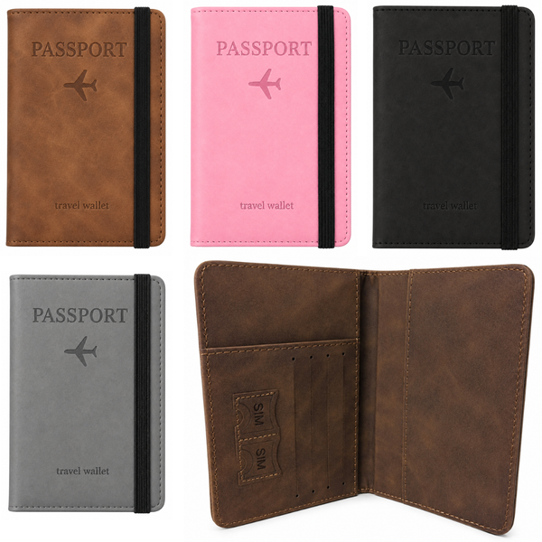 RFID Passport Cover with Strap Closure