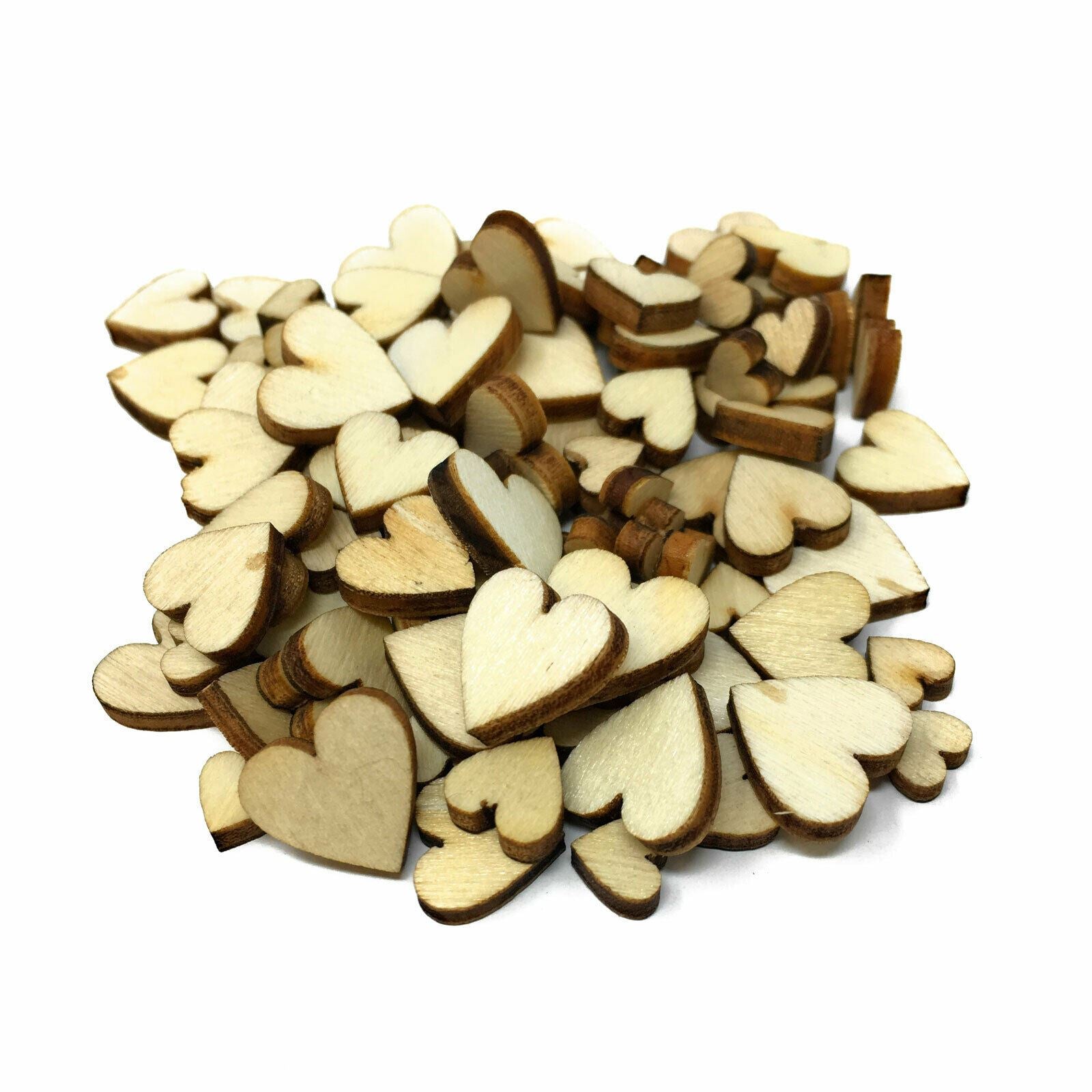 Pack of 100 Mini Wooden Embellishments - Hearts & Stars