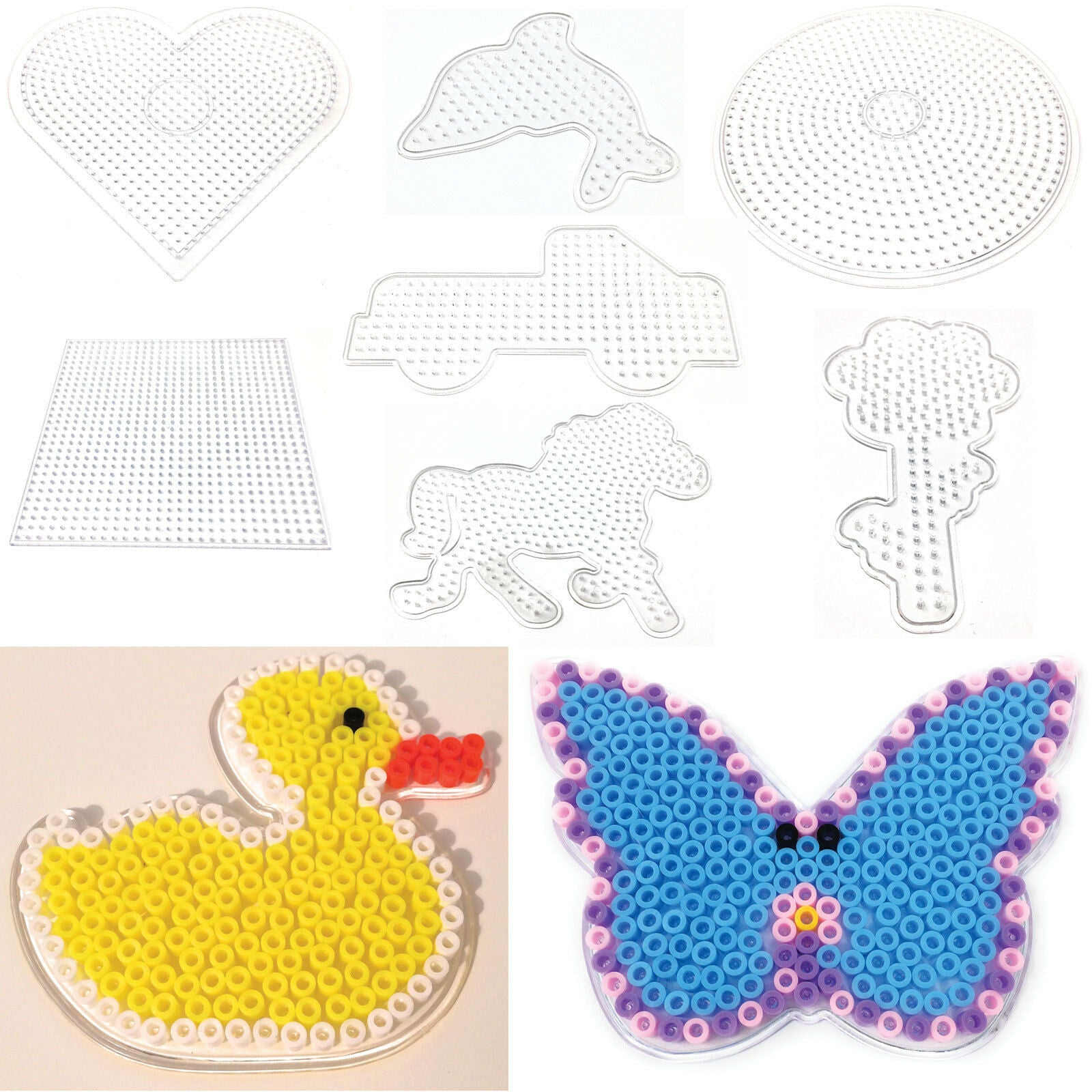 Peg Boards Suitable For Hama Beads Heart Circle Square Animals Flower 5mm Midi