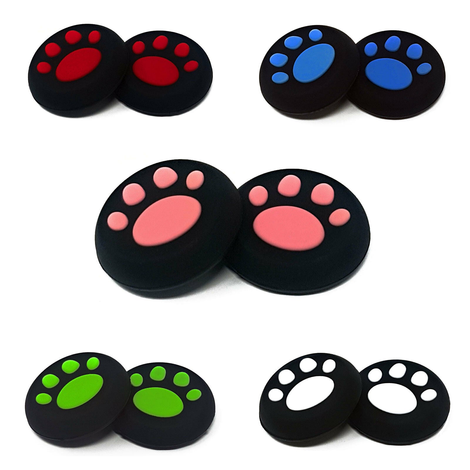 Thumb Grips Paw Print - One Pair (Nintendo Switch)