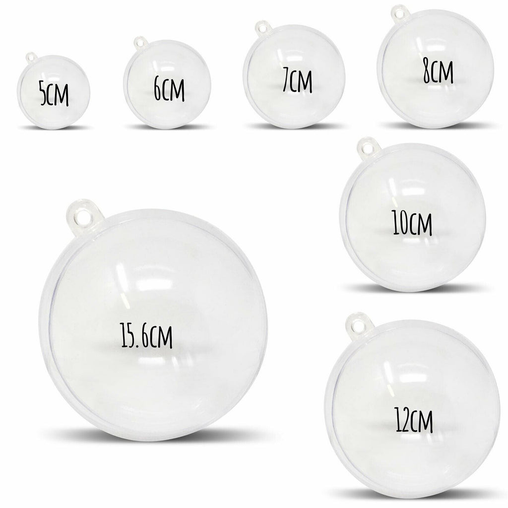 Clear Fillable Round Baubles [Pack of 5]