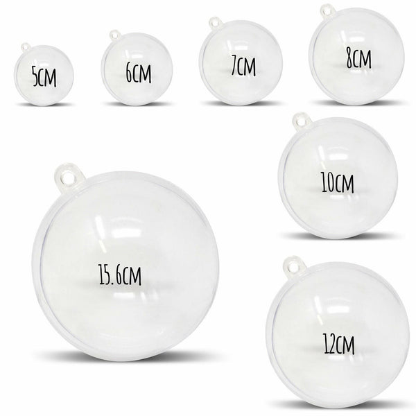 Clear Fillable Round Baubles [Pack of 5]