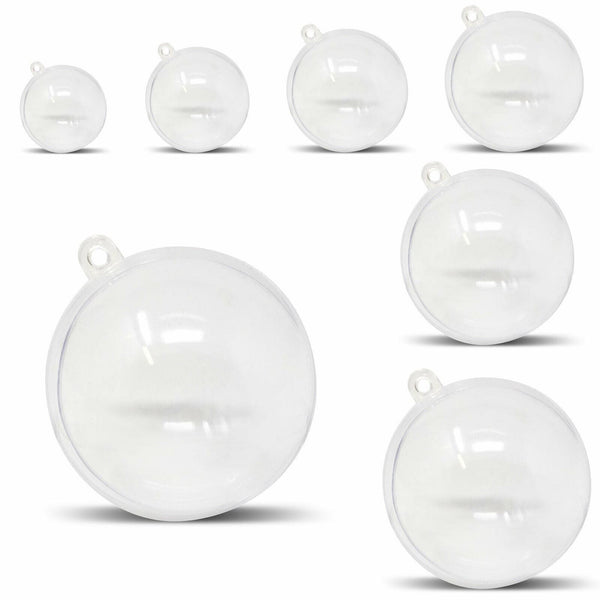 Clear Fillable Round Baubles [Pack of 5]