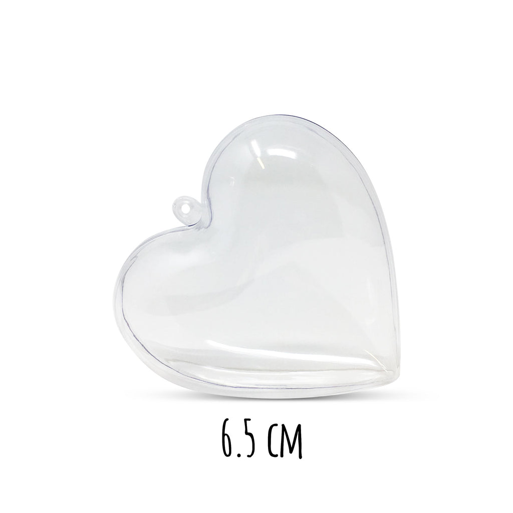 Clear Fillable Heart Baubles - Pack of 5,10,20,50 and 100