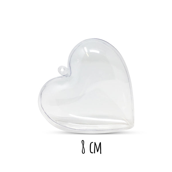 Clear Fillable Heart Baubles [Pack of 5]