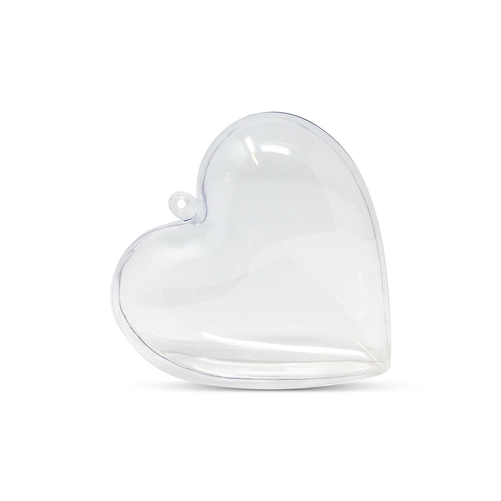 Clear Fillable Heart Baubles - Pack of 5,10,20,50 and 100