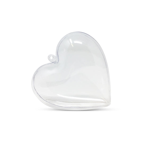 Clear Fillable Heart Baubles [Pack of 5]