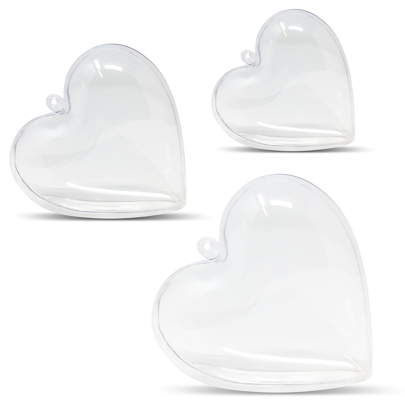 Clear Fillable Heart Baubles - Pack of 5,10,20,50 and 100